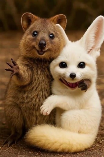 A Hug Full of Warmth Cutest Hug Ever! #quokka #animalestiernos #animalfamily