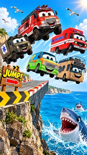 Big cars vs Road race and Water fall #069