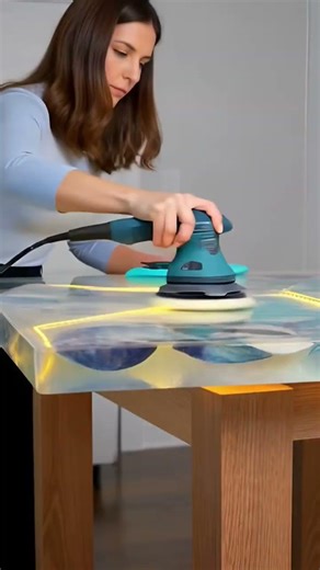 ✨ DIY Seashell Resin Table with LED Lights! 🐚 #resinart #DIY #resintable #seashells #crafts
