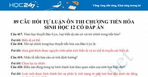 89 Câu hỏi tự luận ôn thi Chương Tiến hóa Sinh học 12 có đáp án