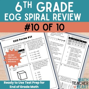 6th Grade Math EOG Spiral Review | Weekly Spiral Practice #10 | NC EOG Test Prep