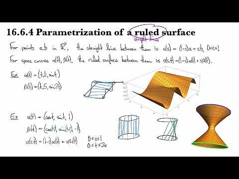16.6.4 Parametrization of a ruled surface
