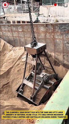 Clamshell Grabbing Process for Efficient Sand Excavation and Material Transfer