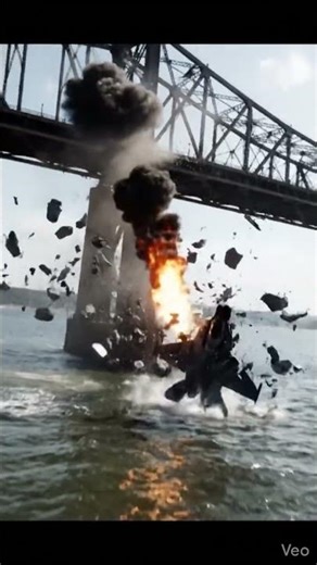 Low flight error causes jet to hit bridge and crash AI generated #shortvideo