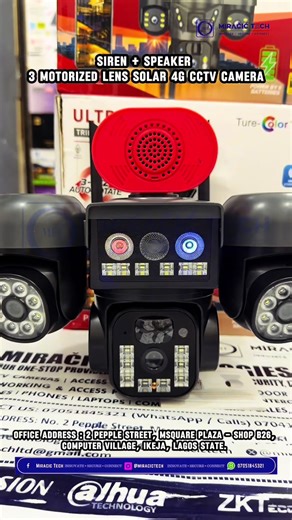 New & Updated Security Surveillance Devices Now Available At Miračić Technologies. Experience Premium Protection, Smarter Performance, And Next-Level Peace Of Mind. • 4G Solar CCTV Cameras • Hikvision & Dahua 2 Way Audio CCTV Camera (Solar/Wired) • Four-Lens New AOV Security Cameras • Smart Video Doorbells • Solar Street Lights With 3 Lens Cameras • Handheld Metal Detector Scanners • Smoke & Motion Detection Sensors • Fingerprint & Access Control Systems 🛍️ Shop Directly At Our Office: No. 2 Pe