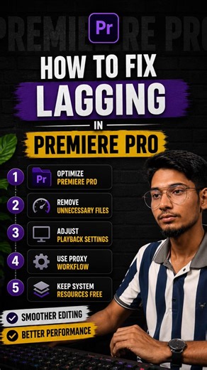 How to fix lagging in premier pro 😎 #shorts