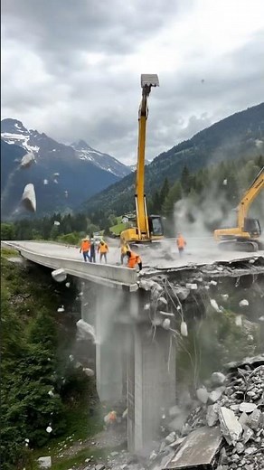 Bridge Demolition Gone Wrong: Excavator Collapse 2025