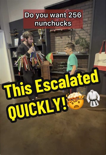 This Escalated QUICKLY!😂🥋 #myrdk #karate #funny #funnyvideos #funnytiktok #martialarts #glendora #meme #memes #nunchuckskills🌜