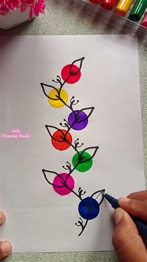 Vibrant & Satisfying:** Amazing Satisfying Art with Color Pens🌈 | Jothi Drawing Studio #art#drawing