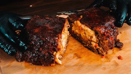 Delicious cheesy bacon stuffed meatloaf recipe