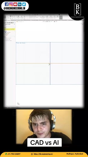 BK Engineering on Instagram: "🛠️ CAD vs 🤖 AI – Who’s Designing the Future? Traditional CAD software = precision, control, and manual creativity. AI tools = speed, automation, and generative design magic. Designers, engineers, and architects – which side are YOU on? 💬 Drop your thoughts below! For Mechanical Skill Training (AutoCAD, Solidworks, CATIA, Siemens NX CAD, PTC Creo, Fusion 360, Ansys & more ) 📲 Call/WhatsApp us at 7981328897 to enroll today! 🌐 Visit bkengineering.in for more detai