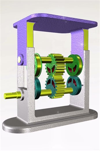 Gear Train Driven Linear Translation Mechanism ⚙️ #shorts