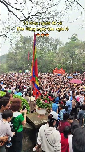 1.5 million people flocked to Hung Temple on the first day of the holiday 😍 #denhung #tourism #ne...