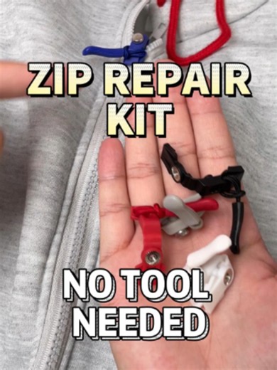 Universal zip repair kit: fix broken zipper pulls quickly