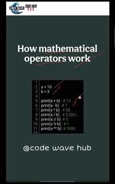 Mathematical operators and their functions