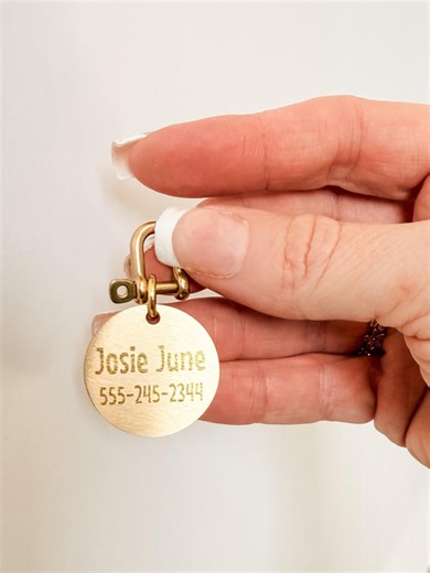 Brass Pet ID Tag With Screw-on Brass Clasp - Etsy