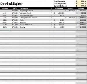 Excel Simple Check Book Register - Etsy