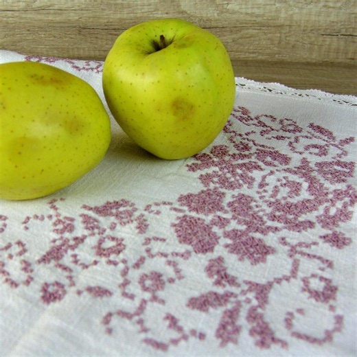 Embroidered Linen Table Runner, Blush Pink Floral, Ukrainian Folk Art, Handmade Centerpiece - Etsy