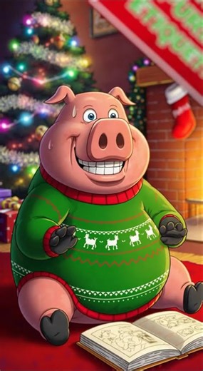 pig from Nickelodeon barnyard gets something for Christmas