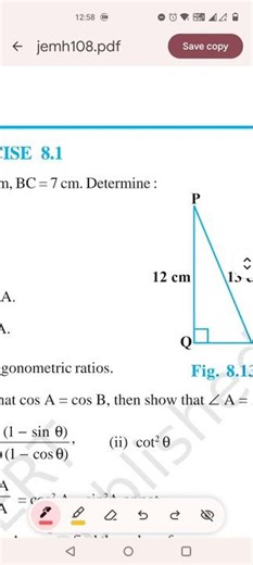 class 10 maths chapter 8 ex 8.1 question number 1