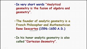 Basics of Analytical Geometry