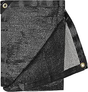 E.share 40%-50% Black Shade Cloth for Garden - 10 Ft X 12 Ft Sun Shades Netting Outdoor Patio with Grommets, for Plant Covers,Porch Screen,Pergola,Greenhouse,Chicken Coop,Car Barn Kennel