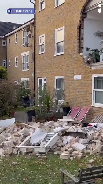 Boiler explosion blows massive hole in the wall of home in Hackney