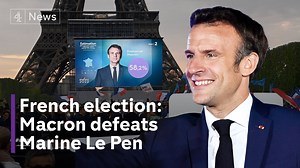 9K views · 145 reactions | Emmanuel Macron defeats Marine Le Pen to be re-elected as president of France, but he faces a challenge to unite a divided France. Matt Frei reports from Paris. | Channel 4 News | Facebook