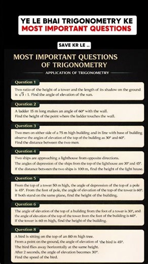 Most Important Trigonometry Questions 🔥 Boards | Save This 📌 #trigonometry #mostimportantquestions
