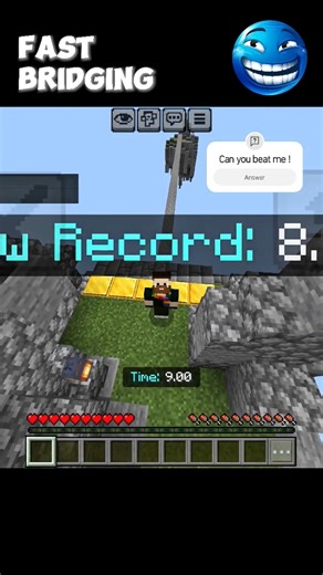 Can you beat me ! | Watch till End / Fast bridging Record | #shorts #minecraft