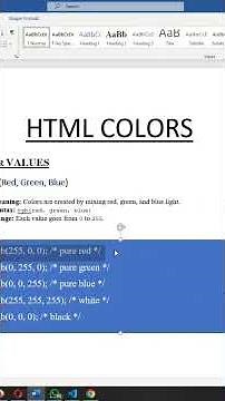 How to use colour codes in html
