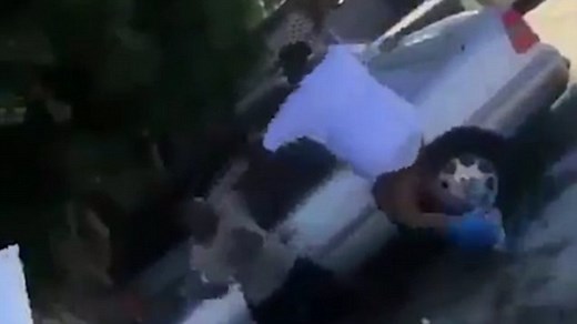 Man's pants fall down as he tries to attack his rival with a shovel