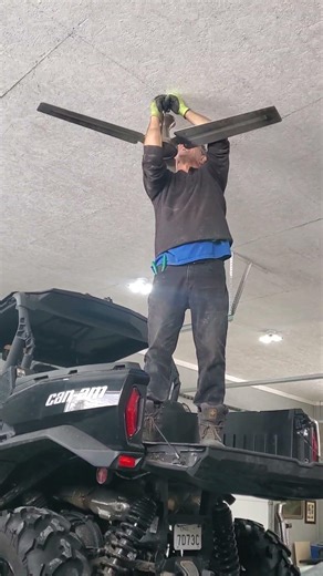 no ladder available use car hoist and sxs. #iansspeedshop