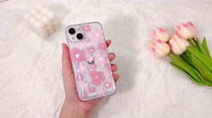 NITITOP Compatible for iPhone 14 Plus / 15 Plus Case Clear with Card Holder, Cute Floral Flower Phone Cover for Women Girl, Protective Soft TPU Shock-absorbing Wallet Case - Pink Floral