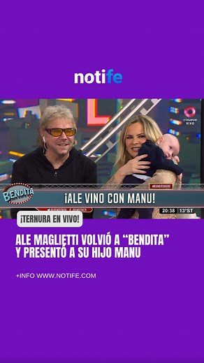 897K views · 33K reactions |  Ale Maglietti regresó a “Bendita” justo en su cumpleaños y no vino sola… ¡presentó a su hijo Manu de 2 meses y medio!  Entre risas, ternura y complicidad, la panelista compartió detalles de su nueva vida como mamá y cautivó a todos con su mini invitado especial. #AleMaglietti #Bendita #NuevoBebé #Presentación #Maternidad #AmorDeMadre #televisiónargentína #notife | Notife | Facebook