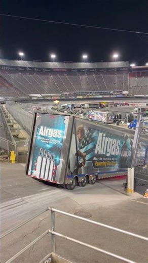 Airgas hauler entering Bristol motor speedway