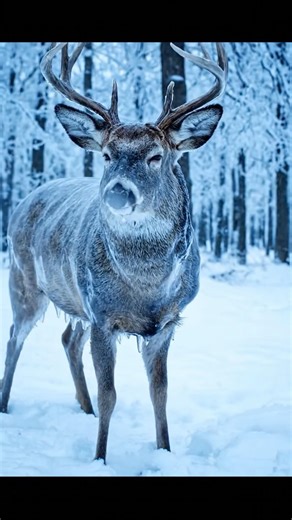Frozen by nature. Freed by care. ❄️🦌 #deerrescue #wildlife #nature #wildlifeshorts