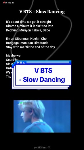 V BTS Slow Dancing Lyrics