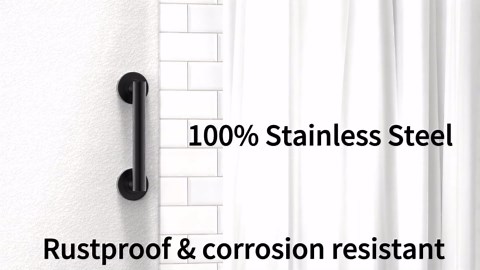 AquaChase ADA Compliant Grab Bar, 500lbs Weight Support for Bath Safety (12 inch, Brushed Nickel)