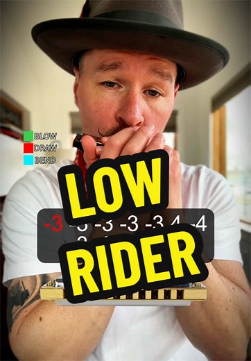 Low Rider Harmonica Tutorial My music books kaseysmusicmethod.com #harmonica #harmonicatutorial #tutorial #fyp #lesson