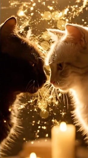 When Two Cats Finally Kiss 💕🐱 #shorts