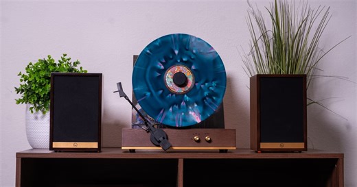 Vertical turntable makes spinning vinyl a living room centerpiece