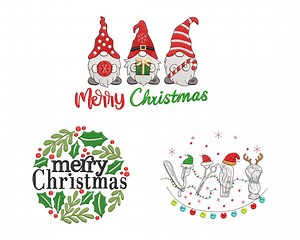 Merry Christmas Embroidery Design, Merry Christmas Machine Embroidery Design, Digital Download - Etsy Australia