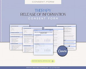 Release of Information (ROI) Consent Form Template for Private Practice Therapists, Counselors, Psychotherapists, Legal Forms Therapy Intake - Etsy