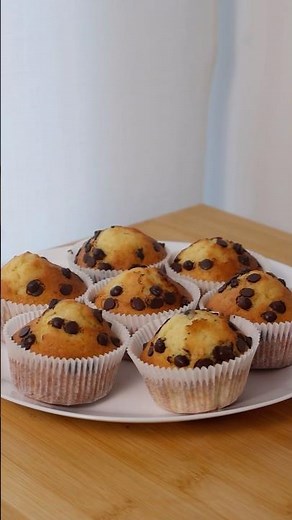 Muffin con gocce di cioccolato ✨ #ricettafacile