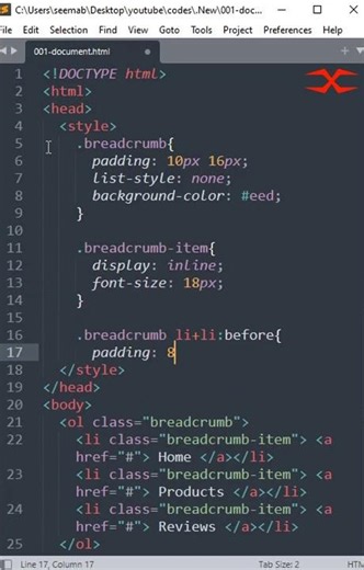 Breadcrumbs | HTML CSS