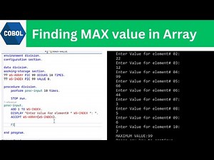 Finding Max Value in Array | COBOL