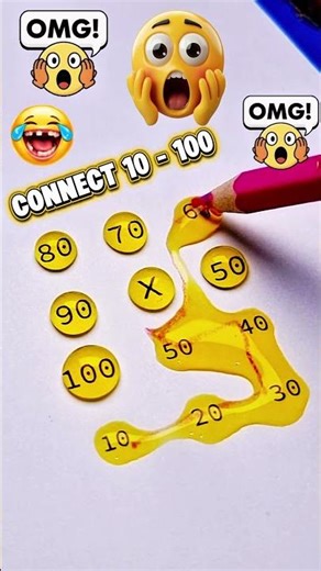 OMG😱 Connect 10 - 100 #maths #games #writing #art #line #drawing