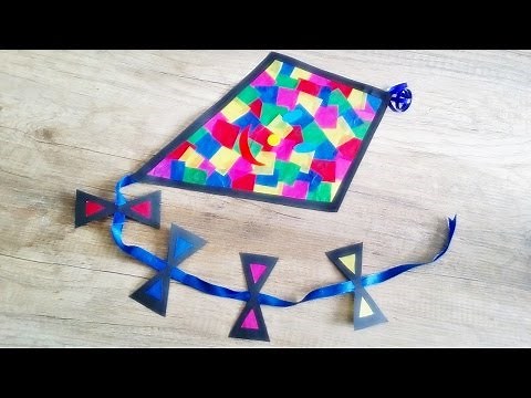 Basteln: Drache mit Transparentpapier / Der Herbst kann kommen