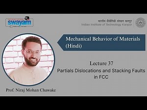 Lecture 37: Partials Dislocations and Stacking Faults in FCC